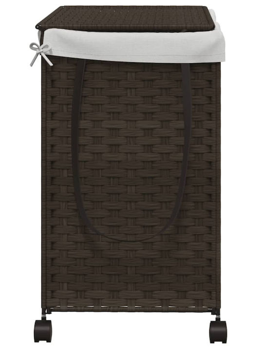 vidaXL Laundry Basket Fabric Folding with Cap 60x35x60.5cm Brown