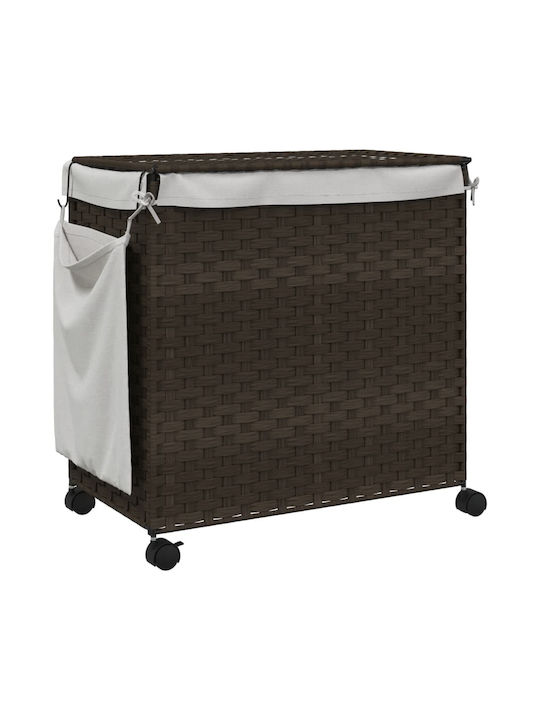 vidaXL Laundry Basket Fabric Folding with Cap 60x35x60.5cm Brown