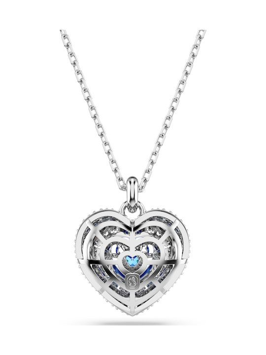 Swarovski Hyperbola Necklace With Heart Design With Blue Personalization