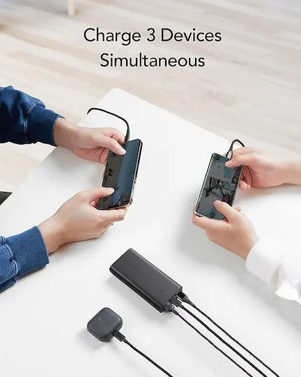 Vrurc W1146 Power Bank 10000mAh 20W με 2 Θύρες USB-A και Θύρα USB-C Power Delivery / Quick Charge 3.0 Μαύρο