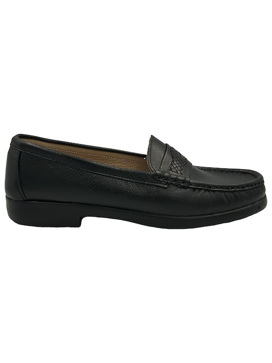 Step Leather Women's Moccasins in Black Color