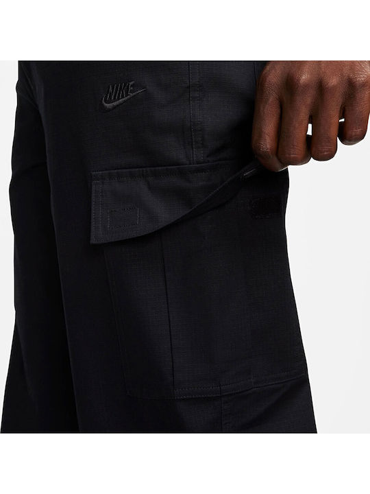 Trousers Cargo Elastic in Loose Fit Black
