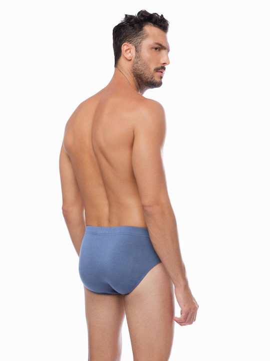 Men's Slips Blue Black with Patterns 2Pack