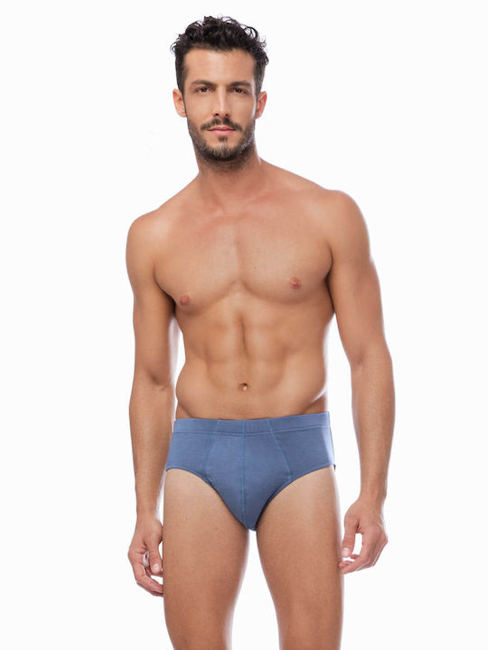 Men's Slips Blue Black with Patterns 2Pack
