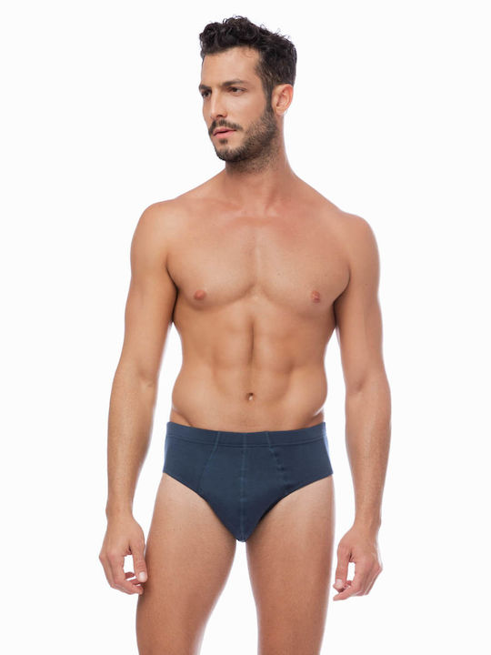 Men's Slips Blue Black with Patterns 2Pack