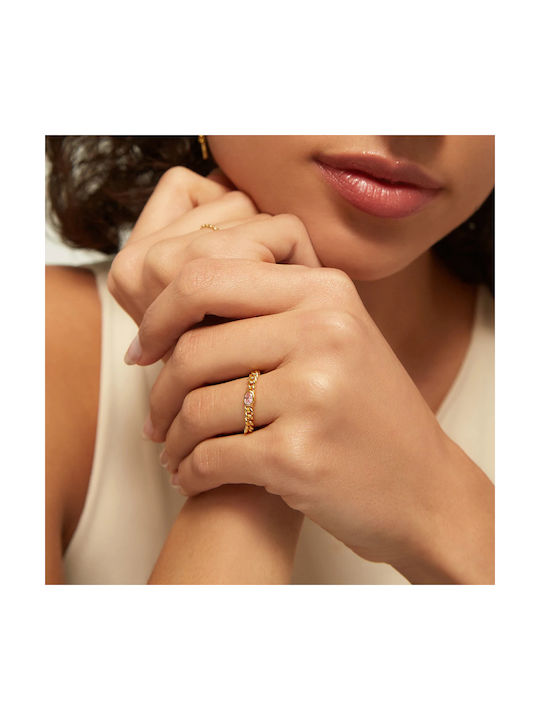 Aleyolé Women's Gold Plated Silver Ring