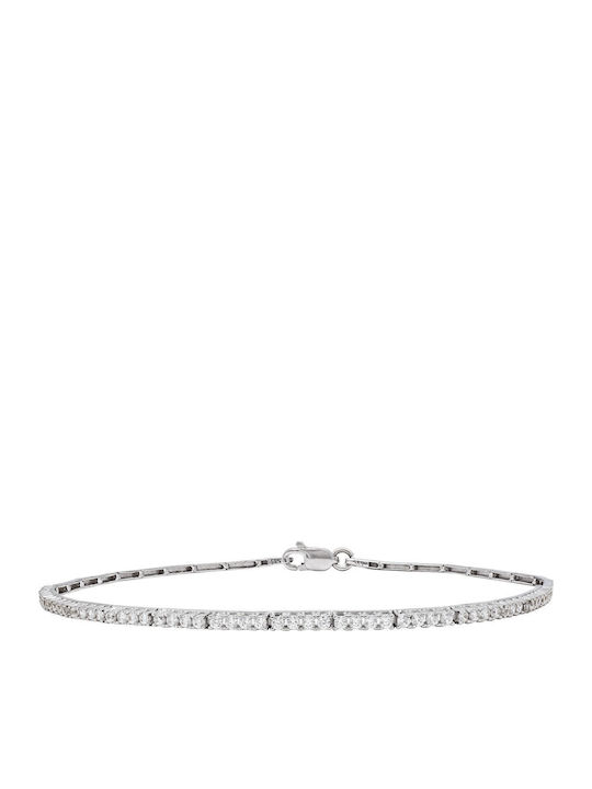 Kiriakos Gofas Set with Necklace & Bracelet from White Gold 14K with Stones