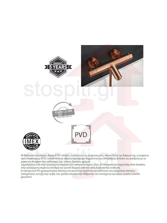Imex Mischung Bade- / Duscharmatur Badewanne Thermostatische Komplettes Set Rose Gold