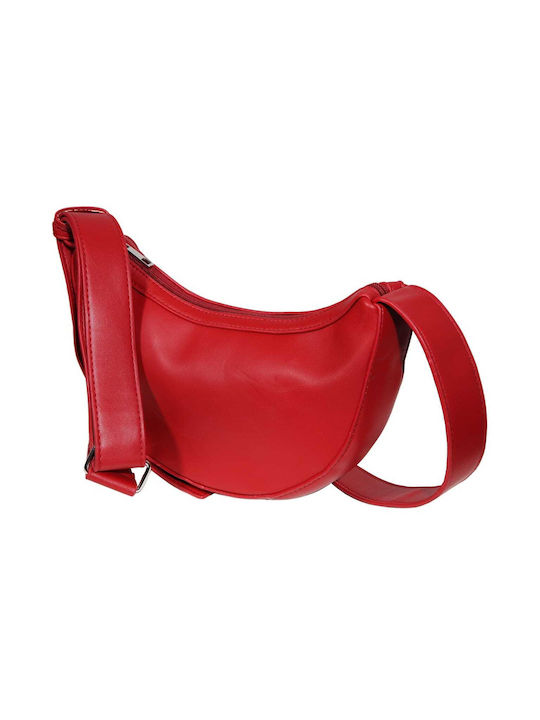 Cham Cham Artificial Leather Shoulder / Crossbody Bag with Zipper Red