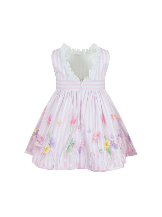 Lapin Kids Dress Striped Sleeveless Pink