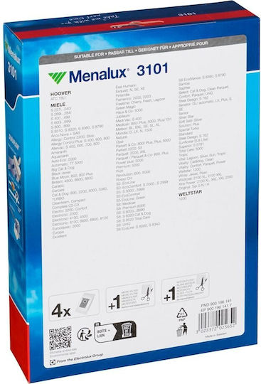 Menalux 3101 Vacuum Cleaner Bags Compatible with Miele Vacuum Cleaners