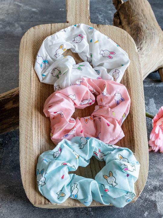 Cuoro Σετ Παιδικά Λαστιχάκια Scrunchies Λευκό