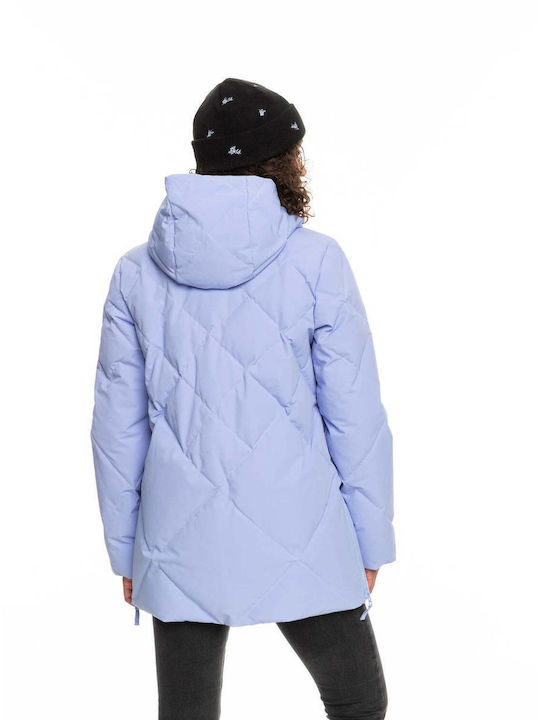 Roxy Kurz Damen Puffer Jacke Wasserdicht für Winter Lila