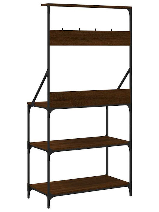 vidaXL Metallisches Küchengestell Mit 4 Ebenen Braune 84x40,5x170cm