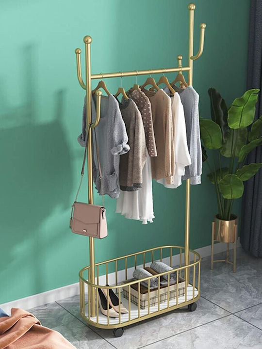Viosarp Floor Garment Rack made of Metal White 60x32x170cm