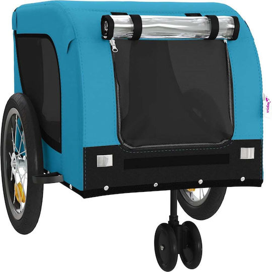 vidaXL Remorcă bicicletă pentru transport câine până la 45kg Albastru M125xL66xA63cm.