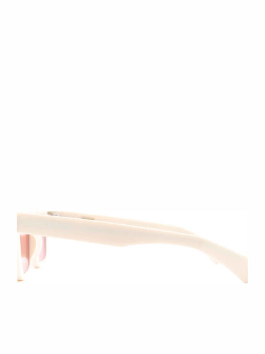 Kyme Damen Sonnenbrille mit Weiß Kunststoff Gestell und Rosa Linse COZY 6