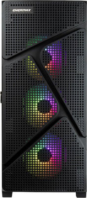 Enermax MarbleShell MS21 RGB Gaming Midi Tower Κουτί Υπολογιστή με Πλαϊνό Παράθυρο Μαύρο