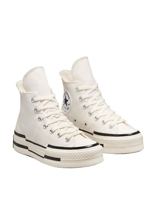 Converse All Star Chuck 70 Plus Γυναικεία Flatforms Μποτάκια Λευκά