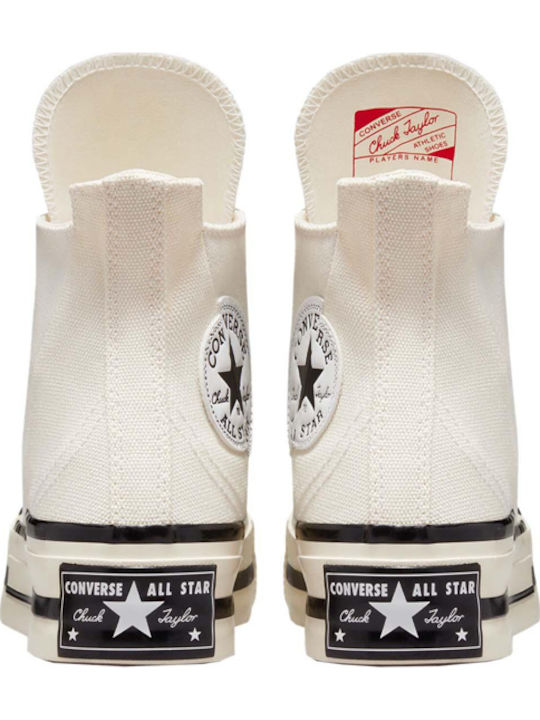 All Star Chuck 70 Plus Γυναικεία Flatforms Μποτάκια Λευκά