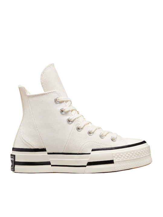 All Star Chuck 70 Plus Γυναικεία Flatforms Μποτάκια Λευκά