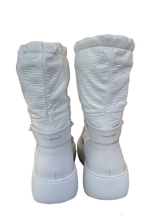 Leder Stiefeletten Damen Weiß