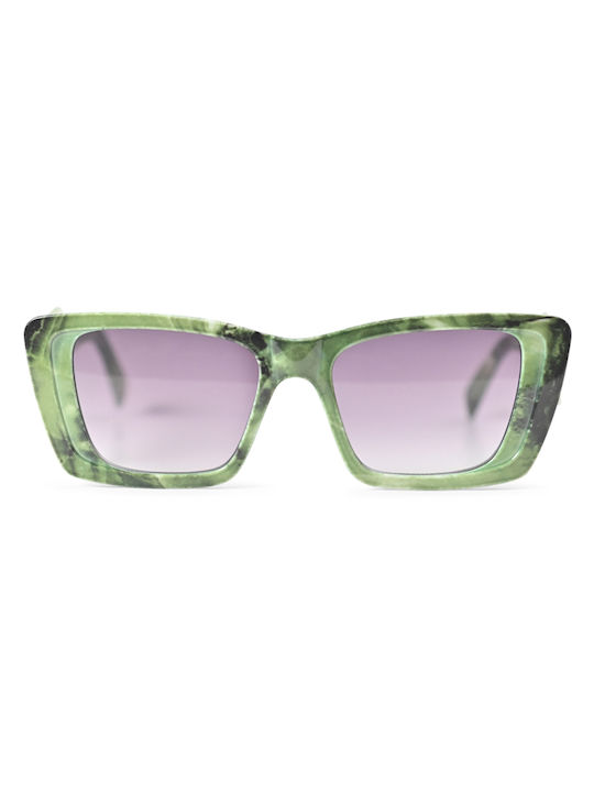 Optosquad Women's Sunglasses with Green Plastic Frame and Gray Gradient Lens 125483-896