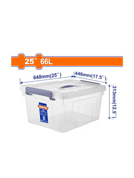 Wadfow Plastic Cutie de depozitare cu Capac Transparent 64x44.6x31.3cm 1buc