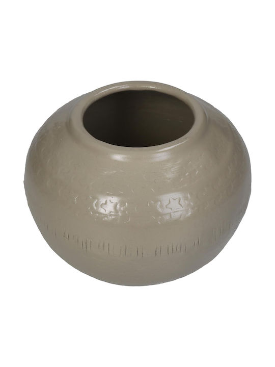 ArteLibre Decorative Vase Beige 14x14x14.5cm