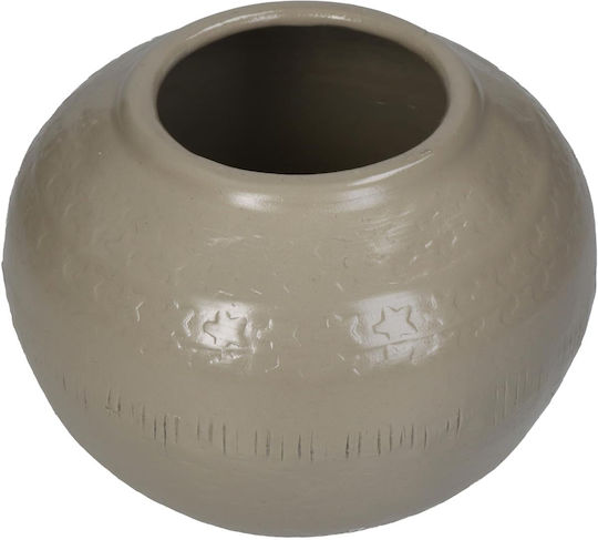 ArteLibre Decorative Vase Beige 14x14x14.5cm
