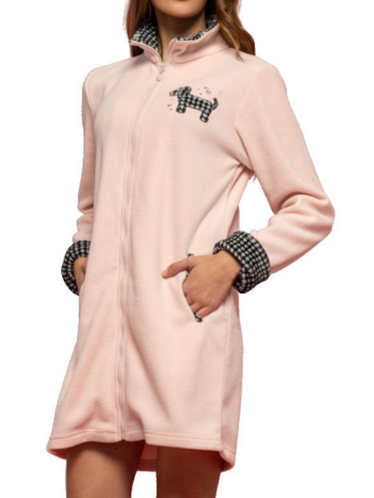 Noidinotte Χειμερινή Γυναικεία Fleece Ρόμπα ROSA PALLIDO