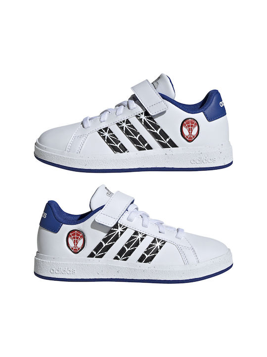 Adidas Pantofi sport pentru copii cu Scratch Cloud White / Core Black / Royal Blue