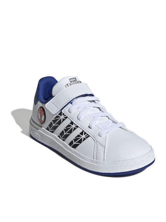 Marvel Grand Court Spider-Man Kids Sneakers with Hoop & Loop Closure Cloud White / Core Black / Royal Blue