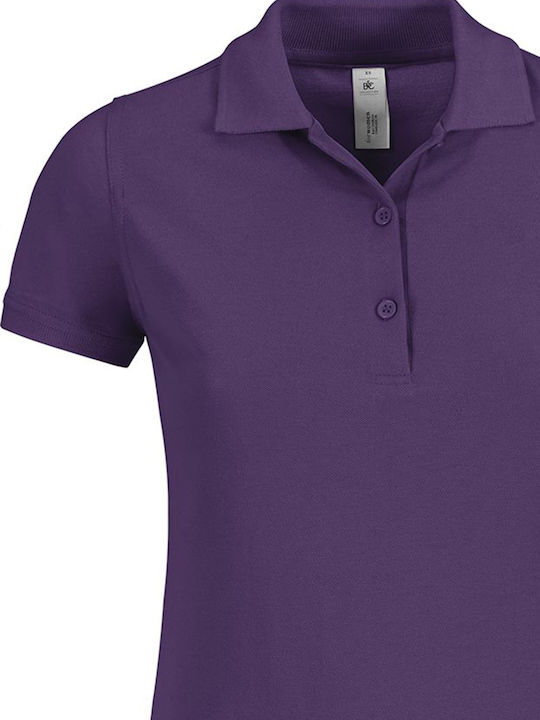 B&C Safran Timeless Women's Short Sleeve Promotional Blouse Purple