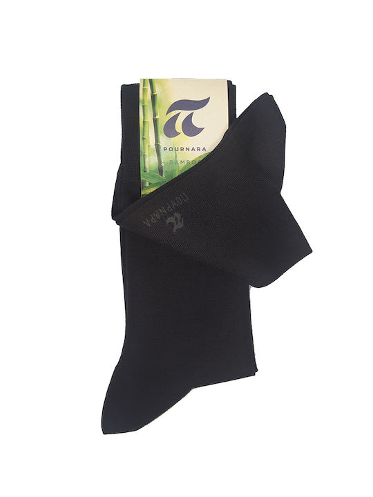 Pournara Bamboo Men's Solid Color Socks Brown 2Pack