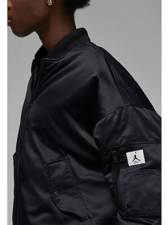Κοντό Γυναικείο Bomber Jacket Μαύρο