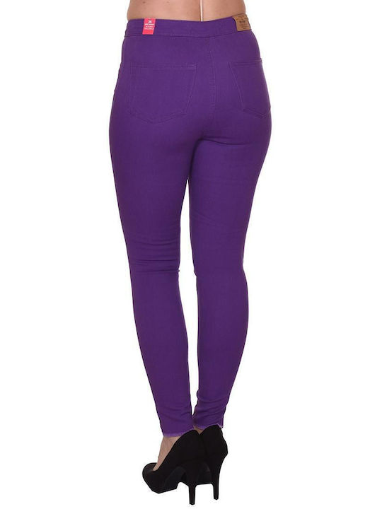 Pink Woman Women's Fabric Trousers Purple