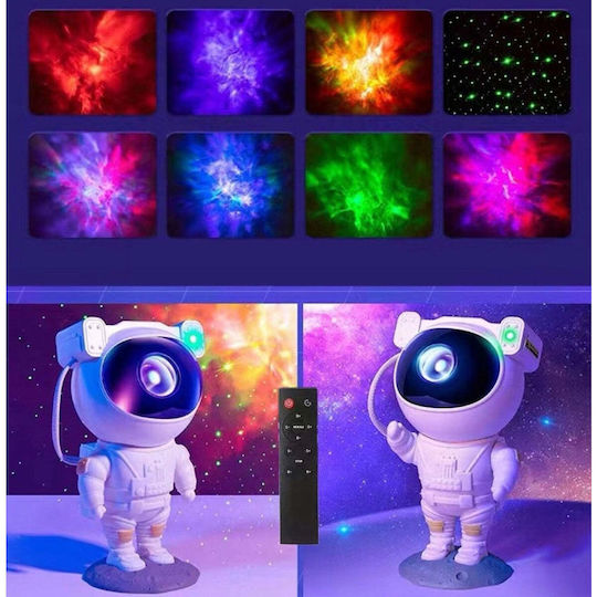 Παιδικό Φωτιστικό Projector Αστροναύτης Λευκό 21εκ.