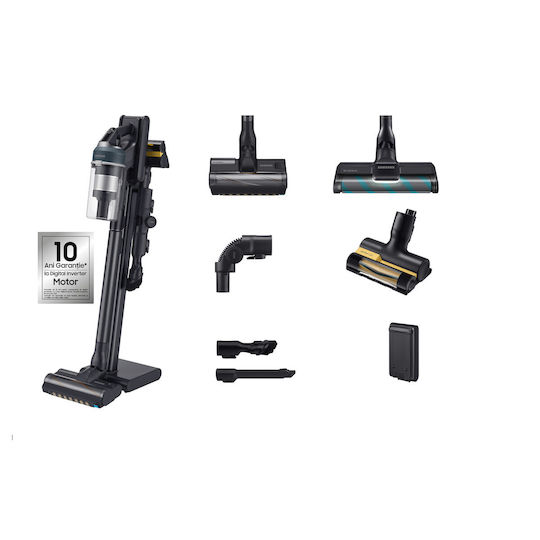 Samsung Jet 95 Complete Επαναφορτιζόμενη Σκούπα 2 σε 1 Stick & Χειρός 25.2V Μαύρη
