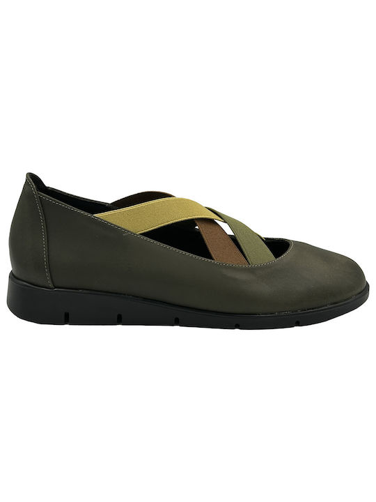 Step Damen Ballerinas in Khaki Farbe