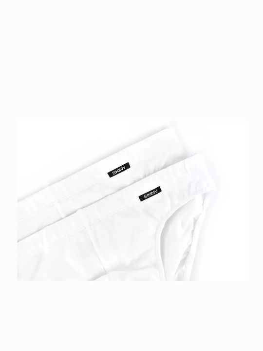 Slipuri pentru bărbați White 2Pachet