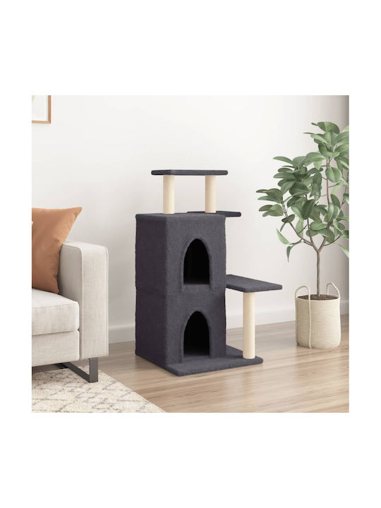 vidaXL Scratching Post Cat Trees Gray 4 levels 61.5x60.5x97cm