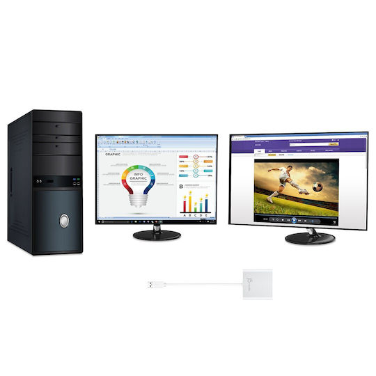 J5 Create JCA365 USB-A Docking Station με HDMI 4K και σύνδεση 2 Οθονών Γκρι