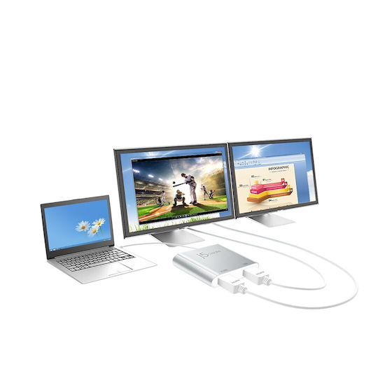 J5 Create JCA365 USB-A Docking Station με HDMI 4K και σύνδεση 2 Οθονών Γκρι
