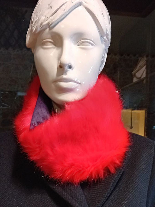 Women's Furry Neck Warmer Red