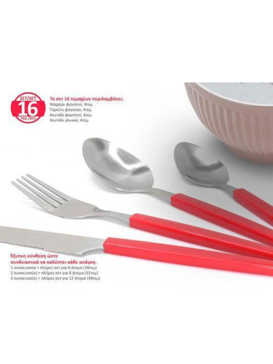 Bruno Accorto Cutlery Set Stainless Red 16pcs