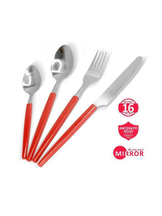 Bruno Accorto Cutlery Set Stainless Red 16pcs
