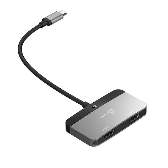 J5 Create JCA465 USB-C Докинг станция с HDMI 4K и свързване 2 монитора Сив