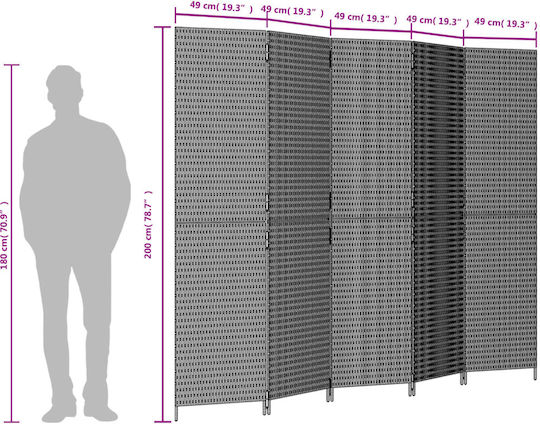 vidaXL Dekorativer Raumteiler aus Leinwand 245x200cm