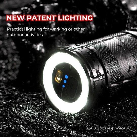 Ledholics Rechargeable Flashlight LED with Maximum Brightness 3200lm